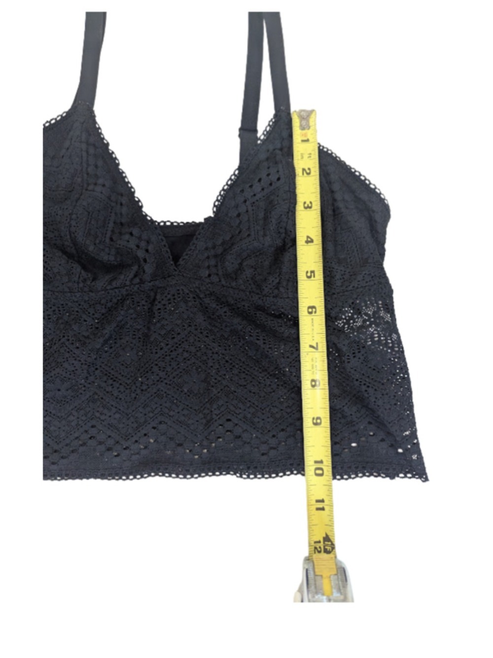 Auden Longline Bralette Black Lace Festival Boho Minimalist Lingerie Soft Cup M - Picture 8 of 12
